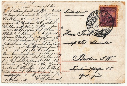 Cecoslovacchia 1927 cartolina