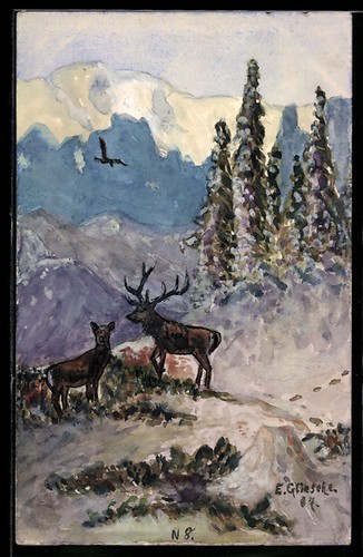 Cartolina artistica dipinta - , a